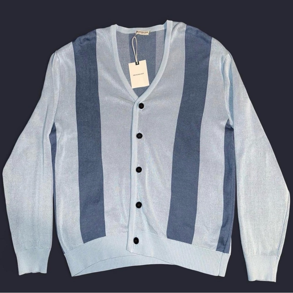 Knickerbocker blue striped Vertigo cardigan